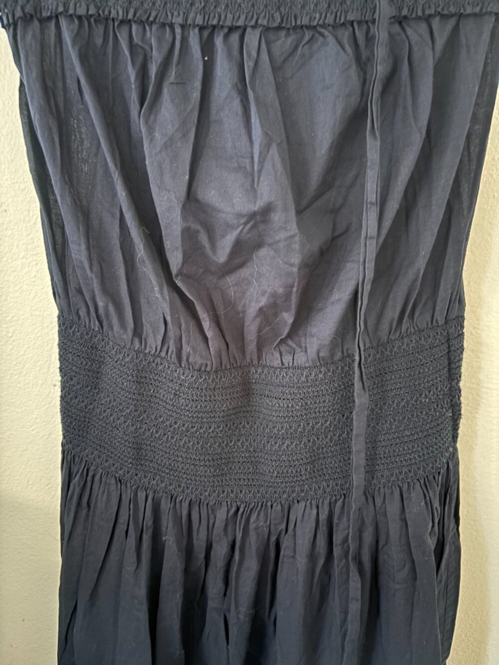 Tory Burch Navy Maxi Dress with Green and Cream Stripe Bands - Picture 4 of 4